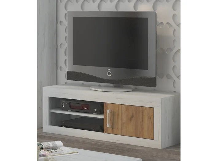 Televizní stolek GOUDINI 1D – craft bílá / craft zlatá
