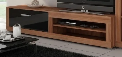 Televizní stolek MOLTENO švestka wallis/černý lesk