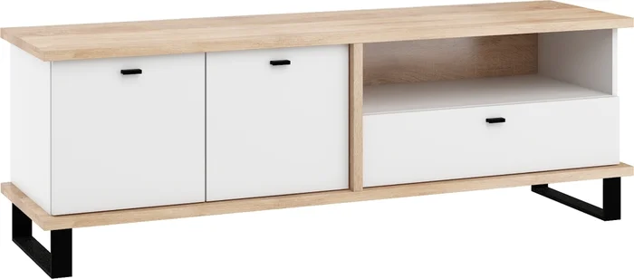 Televizní stolek ORSOLA 2D1S dub sonoma/bílá