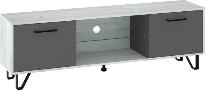 Televizní stolek PRUDHOE 160 cm, craft bílo-grafit