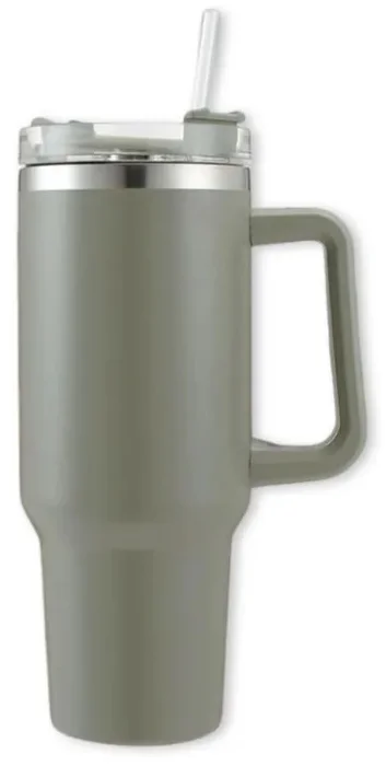 Termohrnek s brčkem 1000 ml šedý