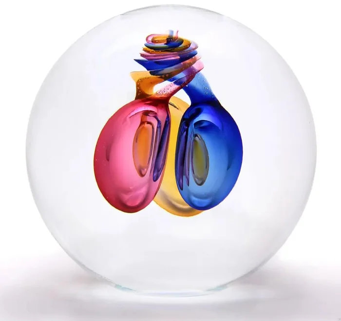 Těžítko z českého křišťálu - Dekor 06, Modrorůžový Topaz, 6 cm | Artcristal Bohemia