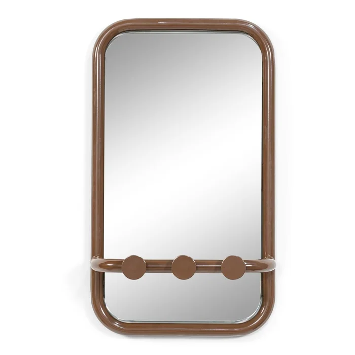 Tmavě hnědý kovový věšákový panel Retro