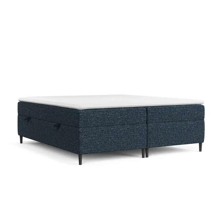 Tmavě modrá boxspring postel s úložným prostorem 200x200 cm Araya