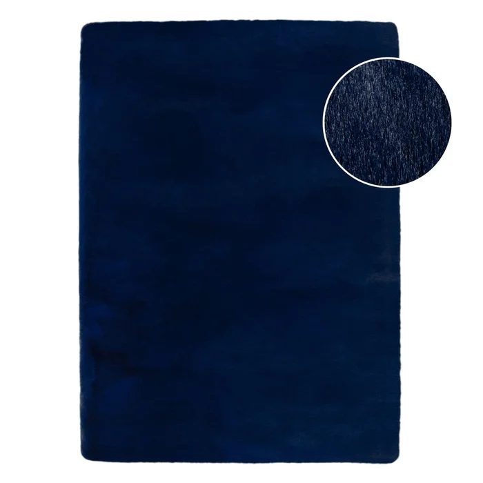 Tmavě modrá syntetická kožešina Ivy Luxury Fur 200x290 cm