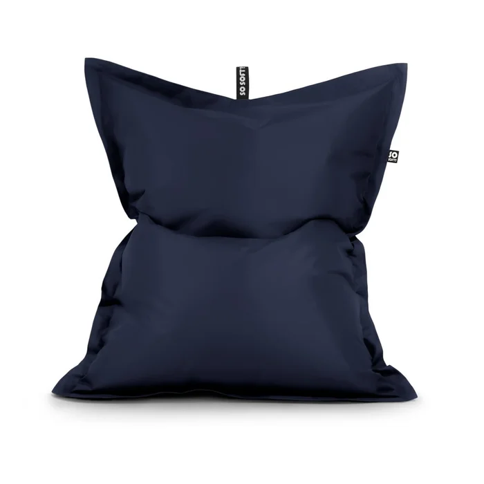 Tmavě modrý sedací vak Pad XL z imitace kůže