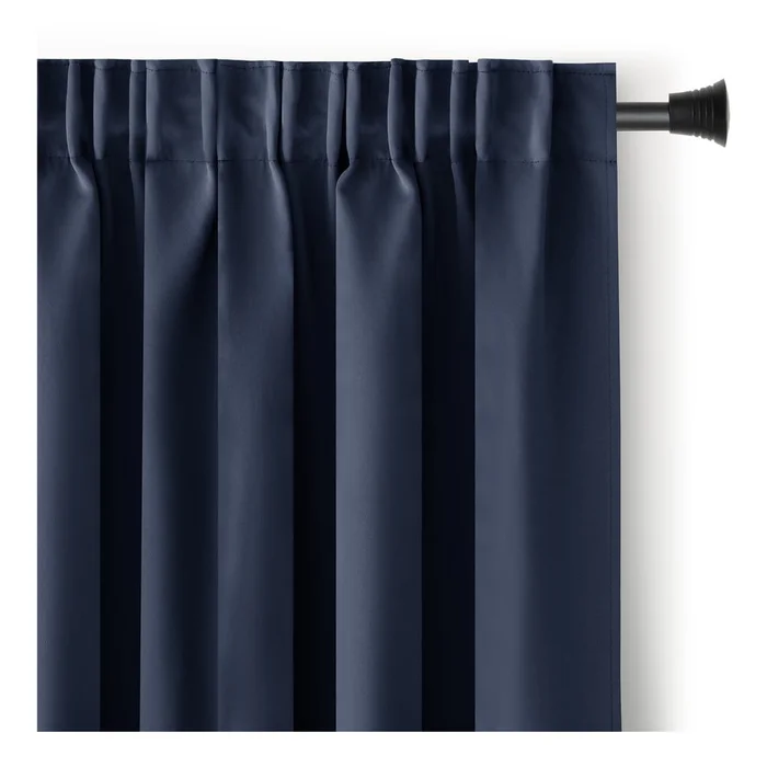 Tmavě modrý termo závěs 140x270 cm Pleat