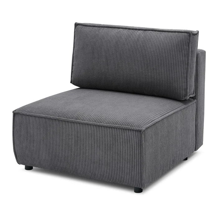 Tmavě šedý manšestrový středový modul Nihad