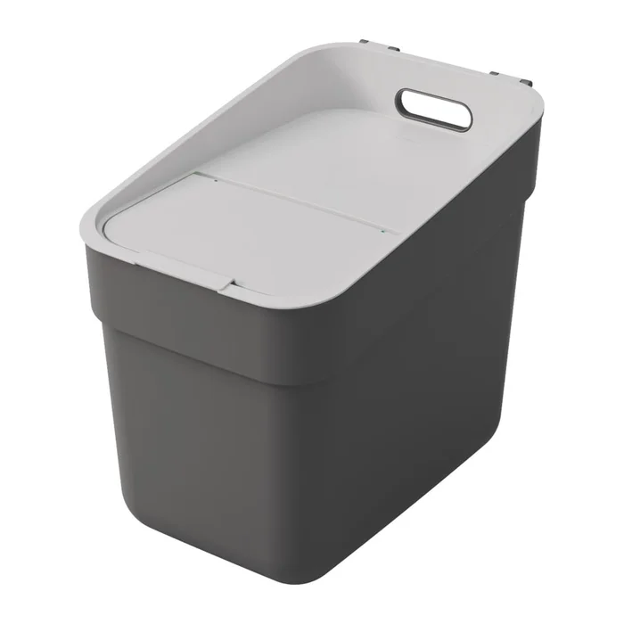 Tmavě šedý recyklovaný plastový odpadkový koš 20 l