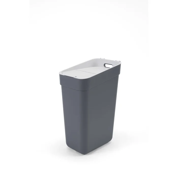 Tmavě šedý recyklovaný plastový odpadkový koš 30 l