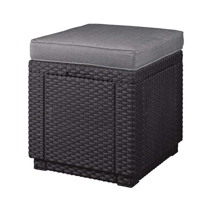 Tmavě šedý zahradní taburet Cube