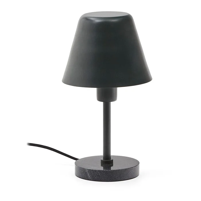 Tmavě zelená a černá mramorová stolní lampa Calina