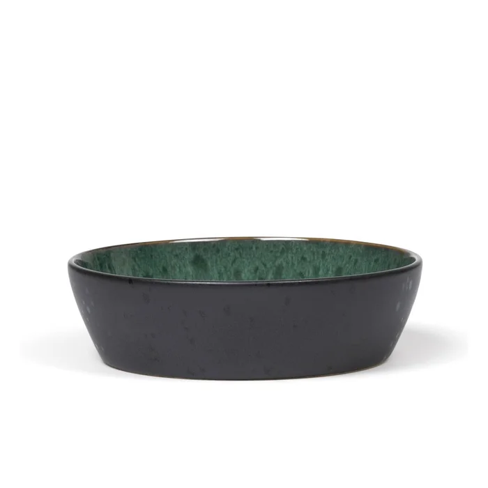 Tmavě zelená kameninová miska 18 cm