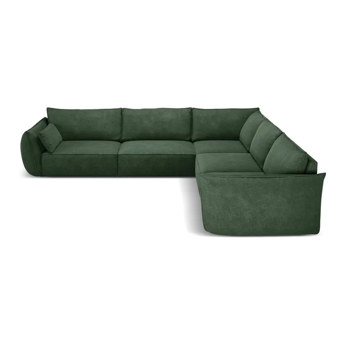 Tmavě zelená rohová pohovka Vanda Mazzini Sofas