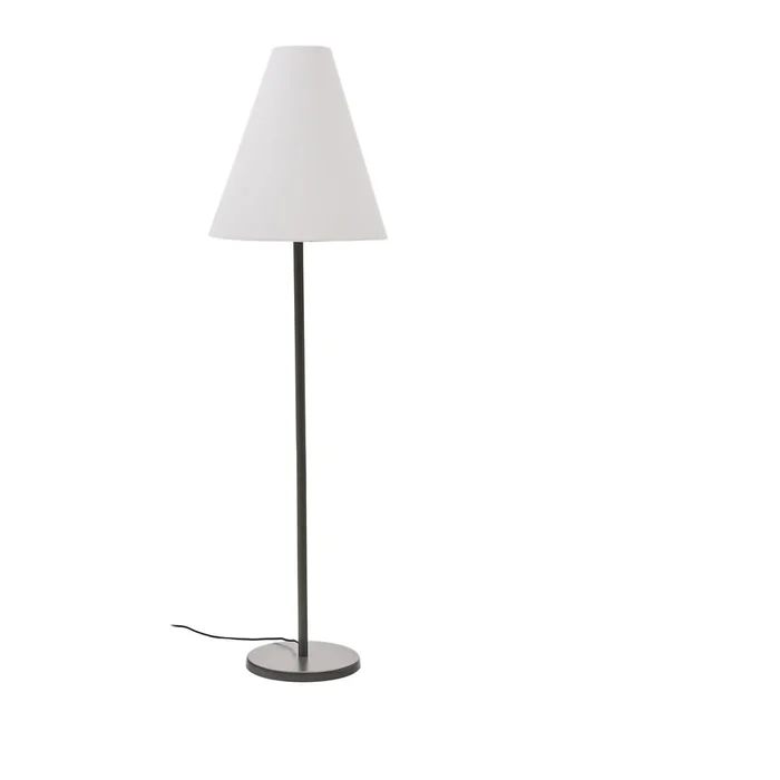 Tmavě zelená stojací lampa Navat s textilním stínidlem