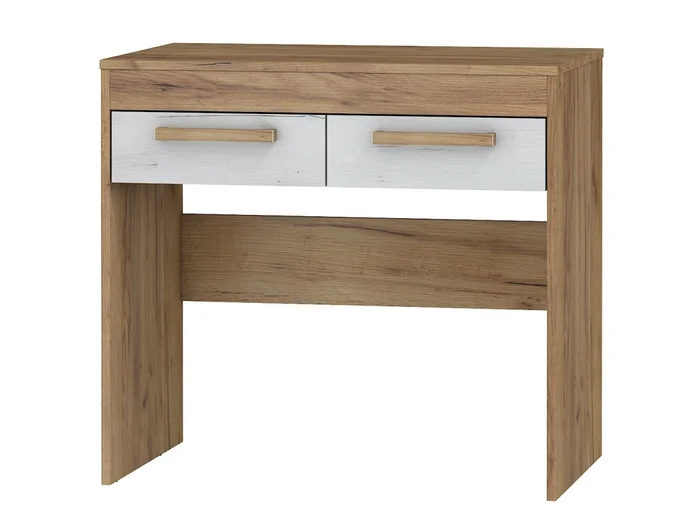 Toaletní stolek GATTON craft zlatý / craft bílý, 2 zásuvky, 5 let záruka