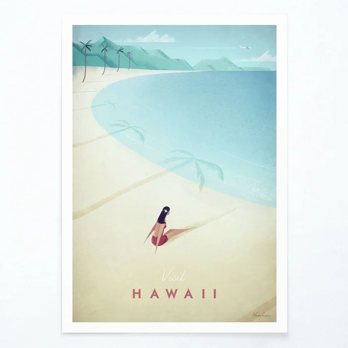 Travelposter Hawaii 30x40 cm
