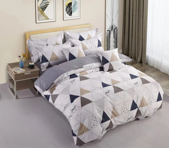 Třídílné povlečení Triangle Mix z polycottonu 200x140/90x70cm