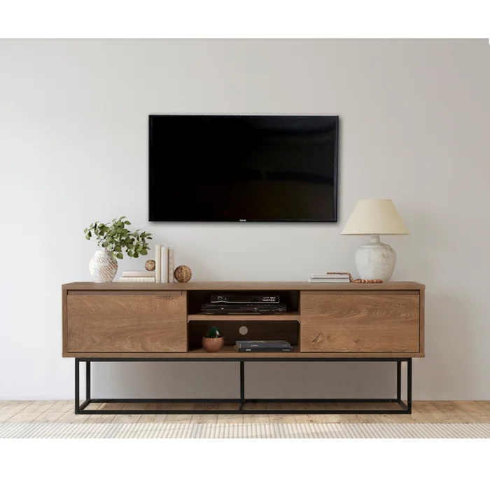 TV stolek CLIANTHA 140 cm – ořech a černá