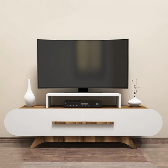 TV stolek CLOUD – ořech a bílá