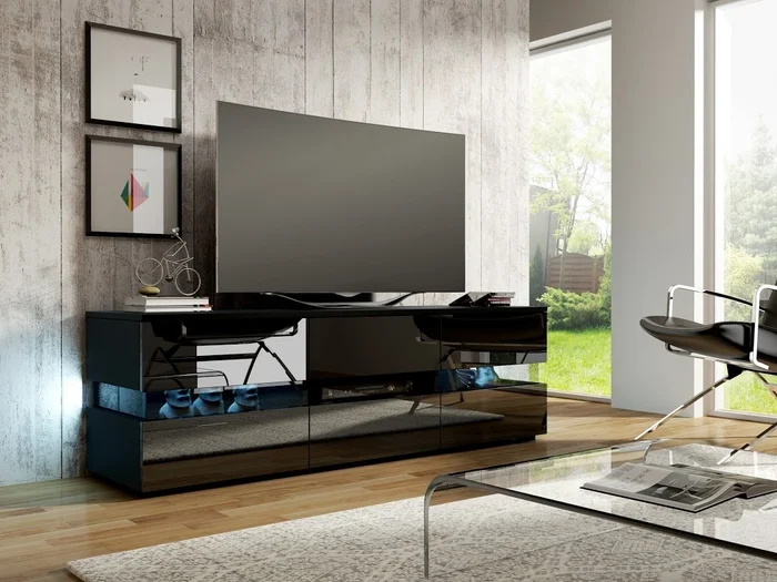 TV stolek DARDOK černý lesk 140x45x39 cm