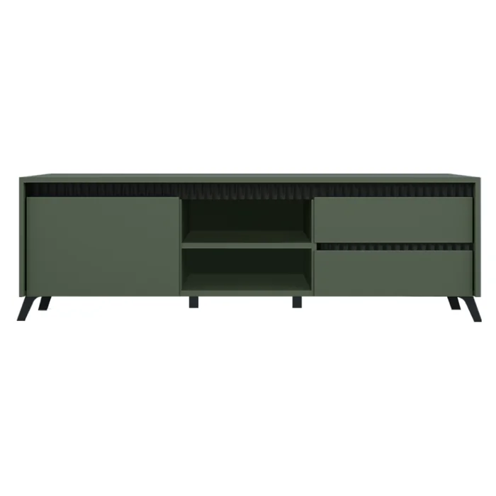 TV stolek LONGY 155 cm, smoke zelená/černá