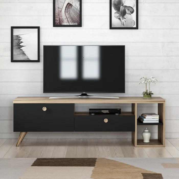 TV stolek RAGDOLL černá/dub