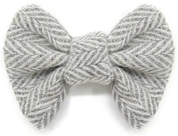 Tvídový motýlek pro psy Silver Herringbone