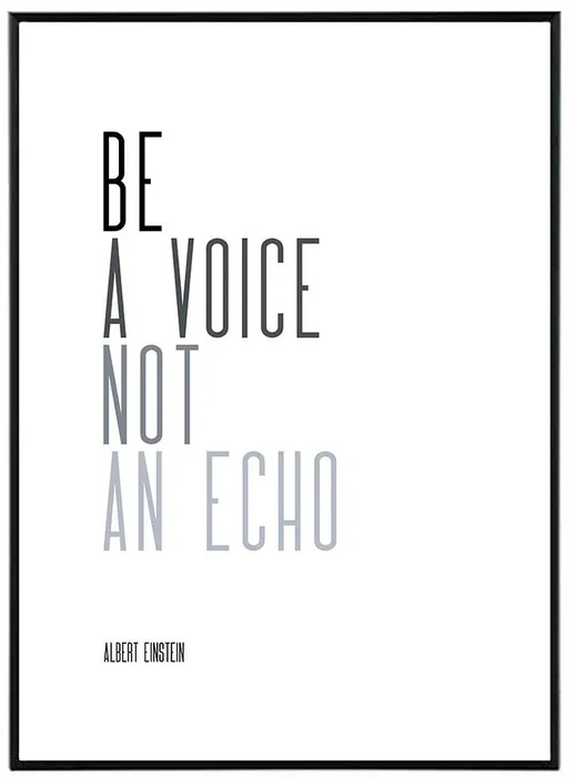 Typografický minimalismus Voice 30x40 cm