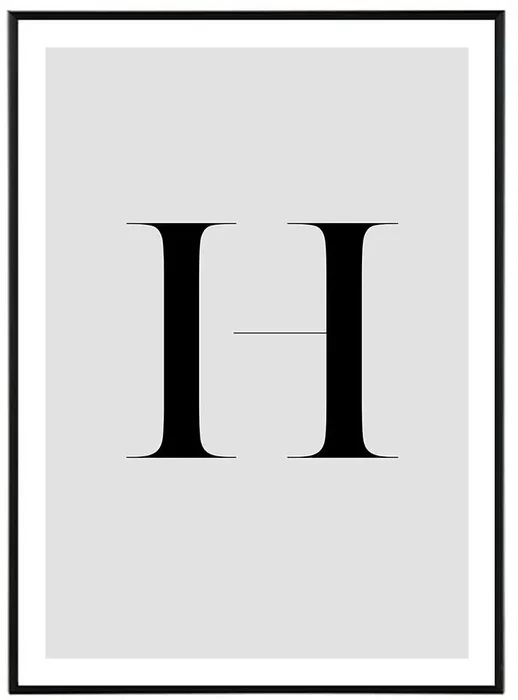Typografický obraz Letter H 30x40 cm