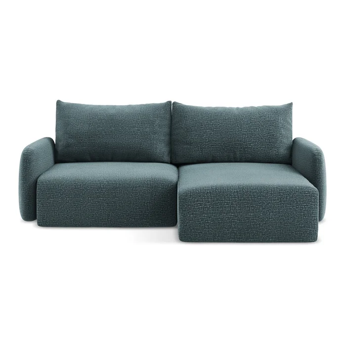 Tyrkysová rohová pohovka Kalena s úložným prostorem a funkcí rozkladu