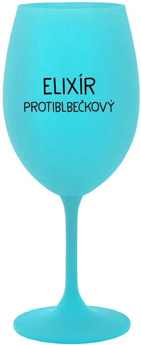 Tyrkysová sklenice na víno 350 ml ELIXÍR PROTIBLBEČKOVÝ