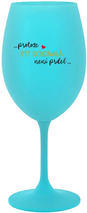 Tyrkysová sklenice na víno 350 ml s motivem