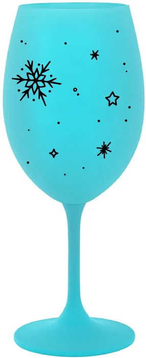 Tyrkysová sklenice na víno 350 ml ZIMĚNKA