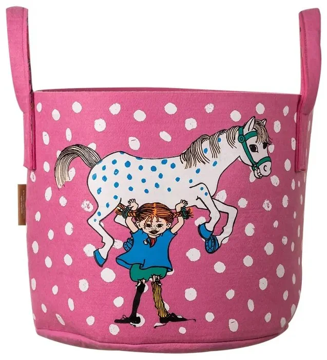 Úložný koš Pippi a koníček 30l, růžový