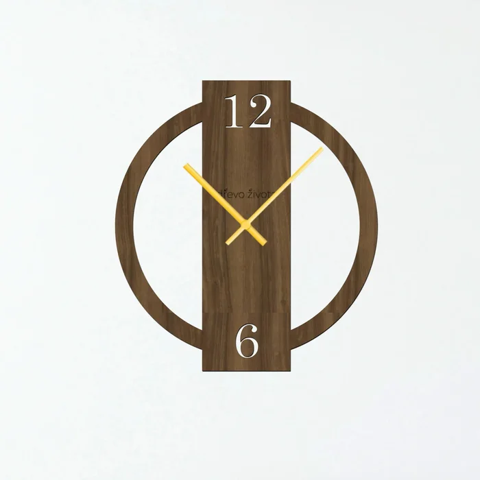 Umělecké Dřevěné Nástěnné Hodiny DESIGN – Elegantní Ořech, 35x35 cm
