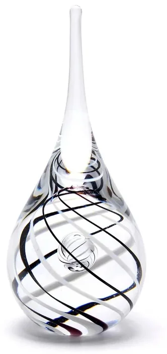 Umělecké skleněné těžítko - Bílá/Černá, 15 cm | Autentické české sklo od Artcristal Bohemia