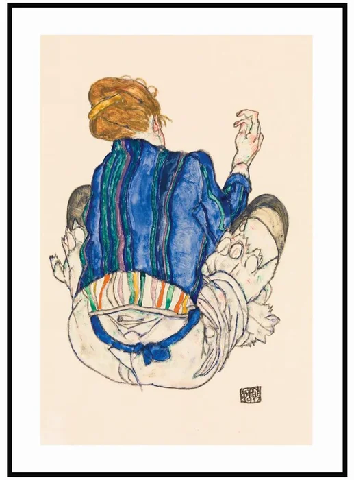 Umělecký Plakát Egon Schiele - Sedící Žena, Rozměr 50 x 70 cm