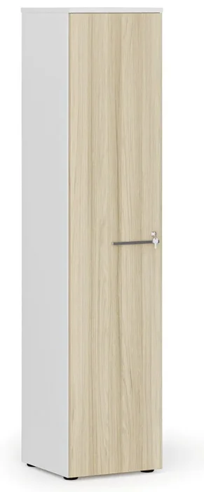 Úzká kancelářská skříň PRIMO WHITE