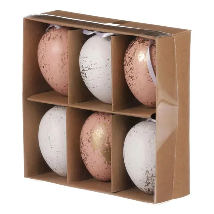 Vajíčka plastová 6 ks v krabičce – růžová