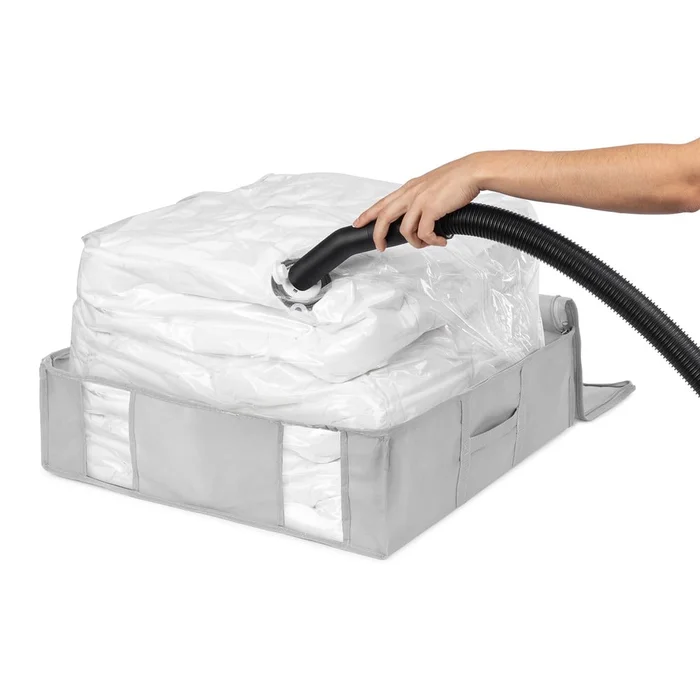 Vakuový úložný box na oblečení 56x56x16,5 cm Granit