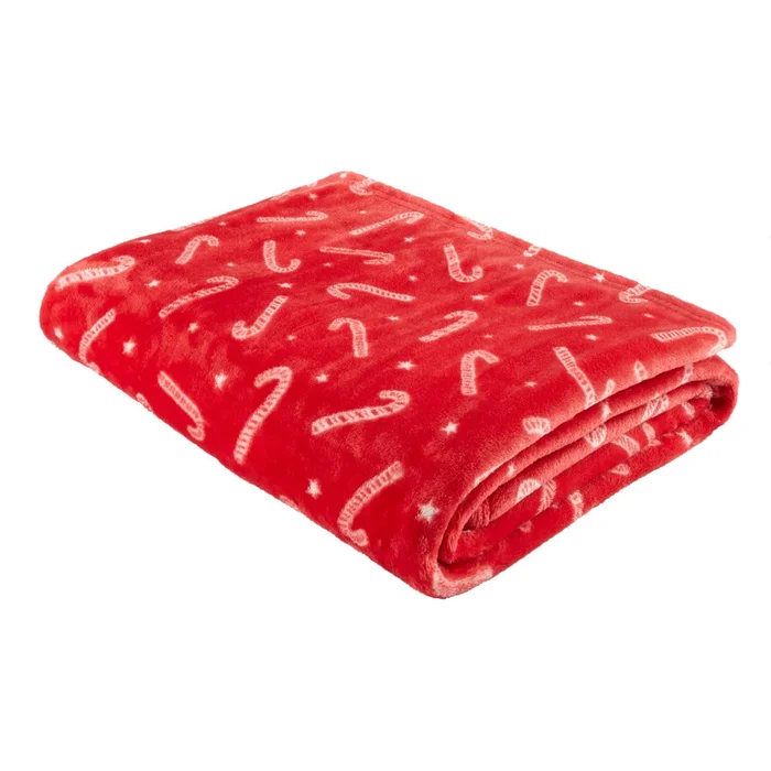 Vánoční deka s motivem Candy Cane 130x170 cm