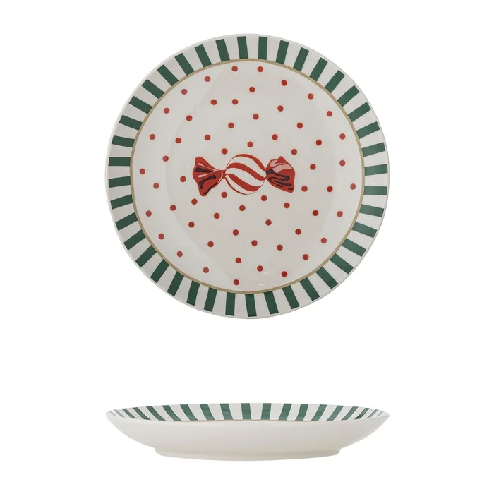 Vánoční dekorativní talíř z kameniny 16 cm