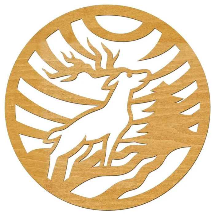 Vánoční dřevěné podtácky Jelen 10 cm dubové dekorace