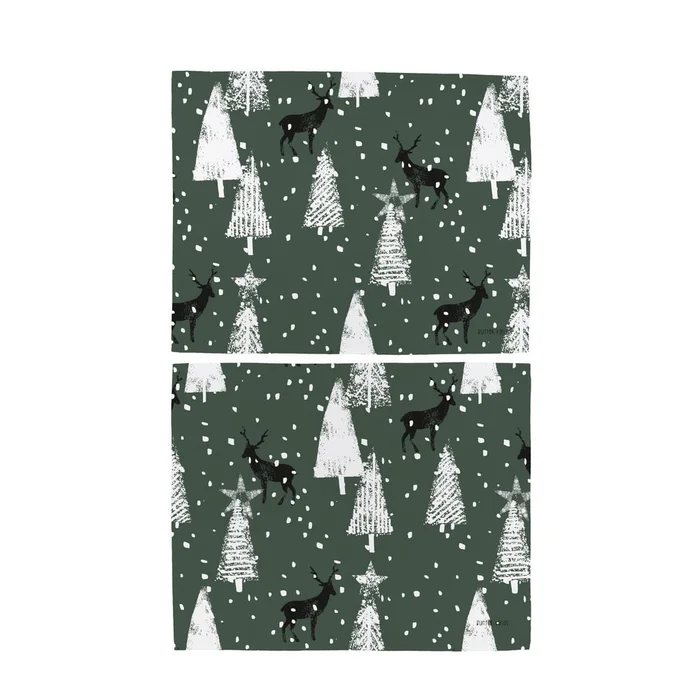 Vánoční látková prostírání Deer in the Forest (2 ks, 35x45 cm)