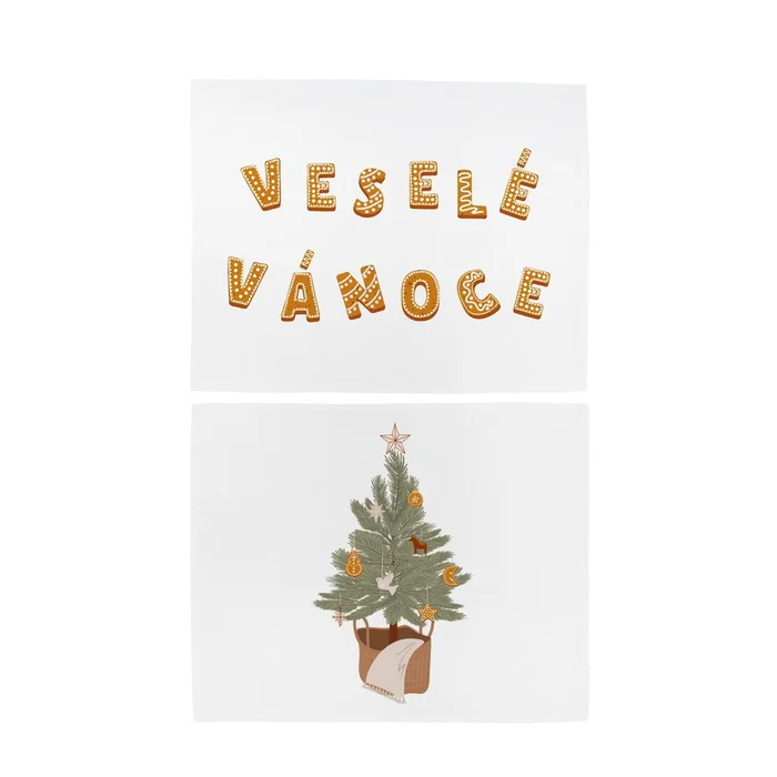 Vánoční látkové prostírání v sadě 2 ks