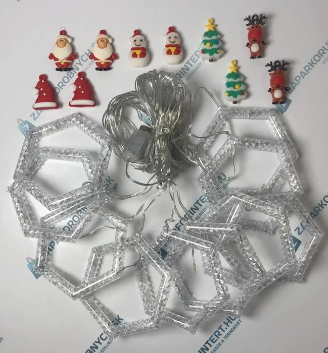 Vánoční LED světýlka Šestihranné kroužky 10 ks