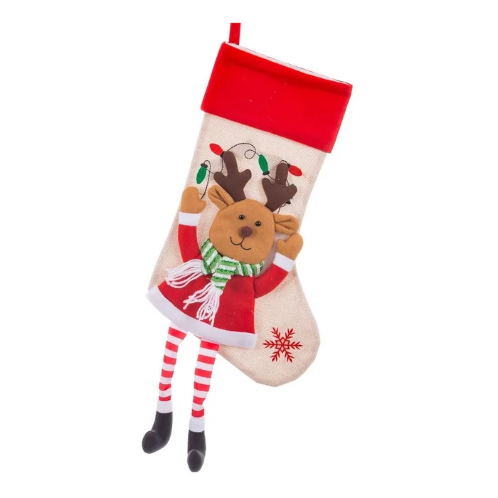 Vánoční punčocha Reindeer z látky