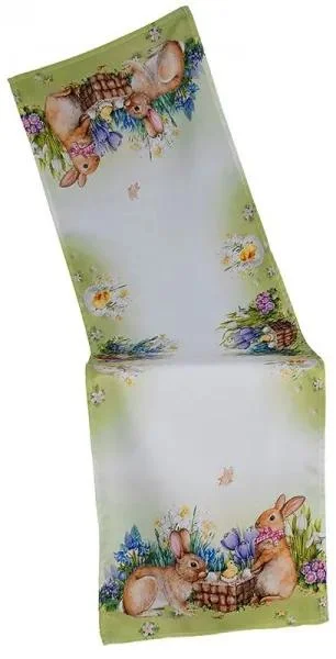 Velikonoční ubrus Zajíčci a kuřátka 40x140 cm