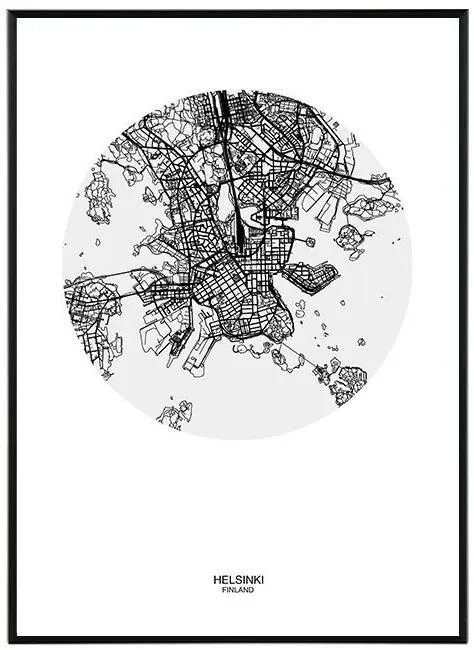 Velkoformátová mapa Helsinek - Plakát v rozměru 50x70 cm